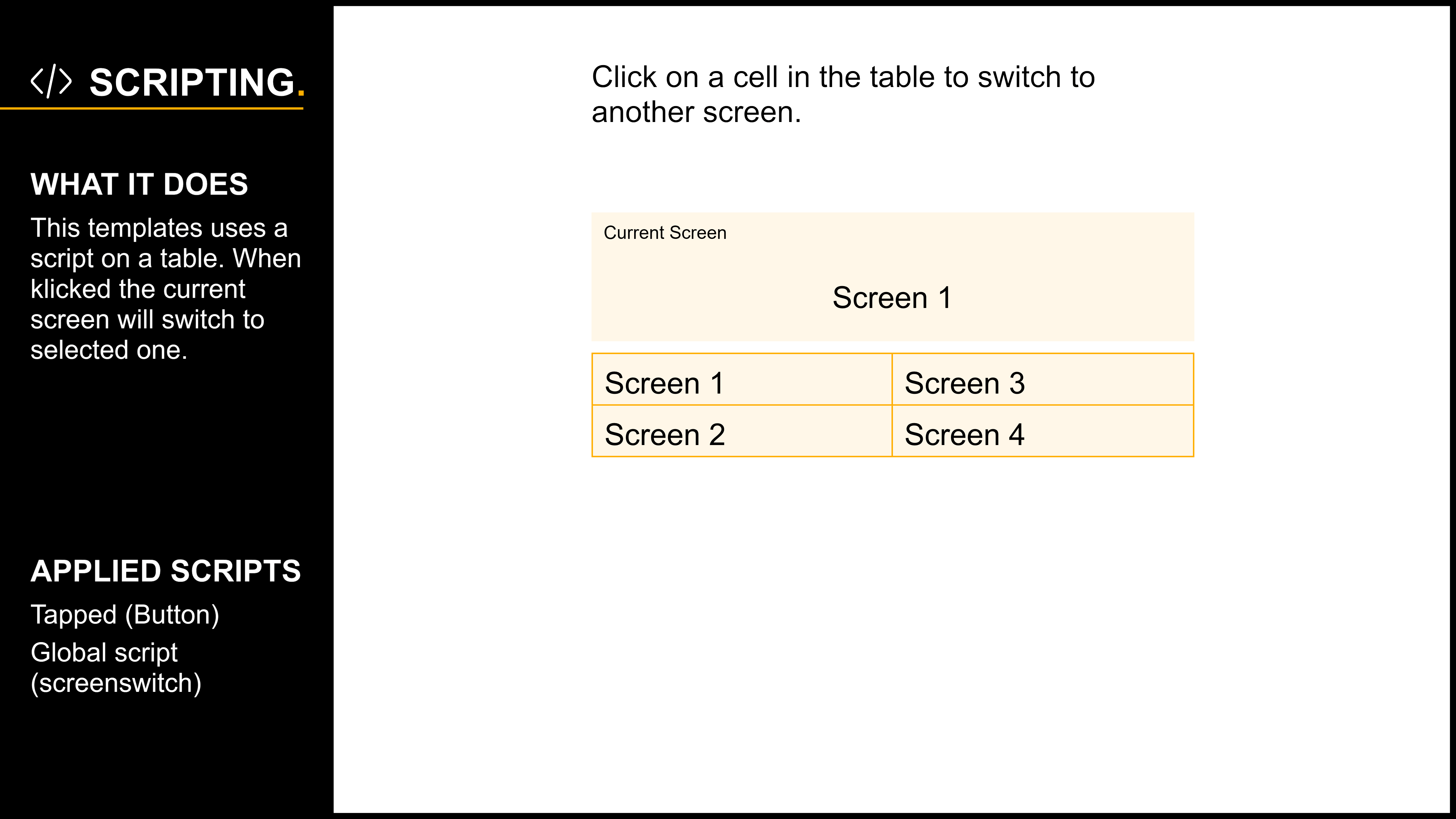 Script example for interactive table cells