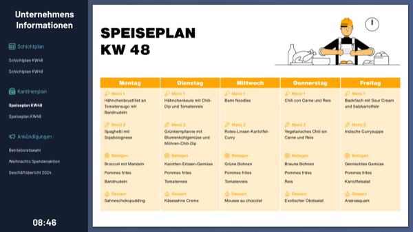 Digitaler PDF Aushang für Mitarbeiterinformationen